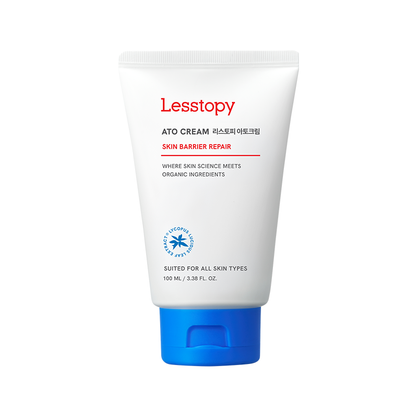 Lesstopy ATOクリーム（ベビー＆キッズ用）100ml COSMOSオーガニック認証・EWG等級・無香料・敏感肌/乾燥肌向け低刺激保湿クリーム
